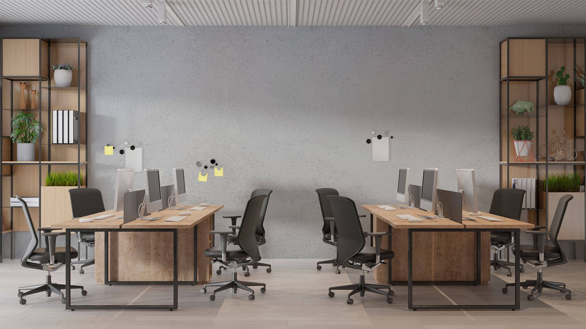 Perete finisat cu Beton Magnetic — efect decorativ Fox Dekorator