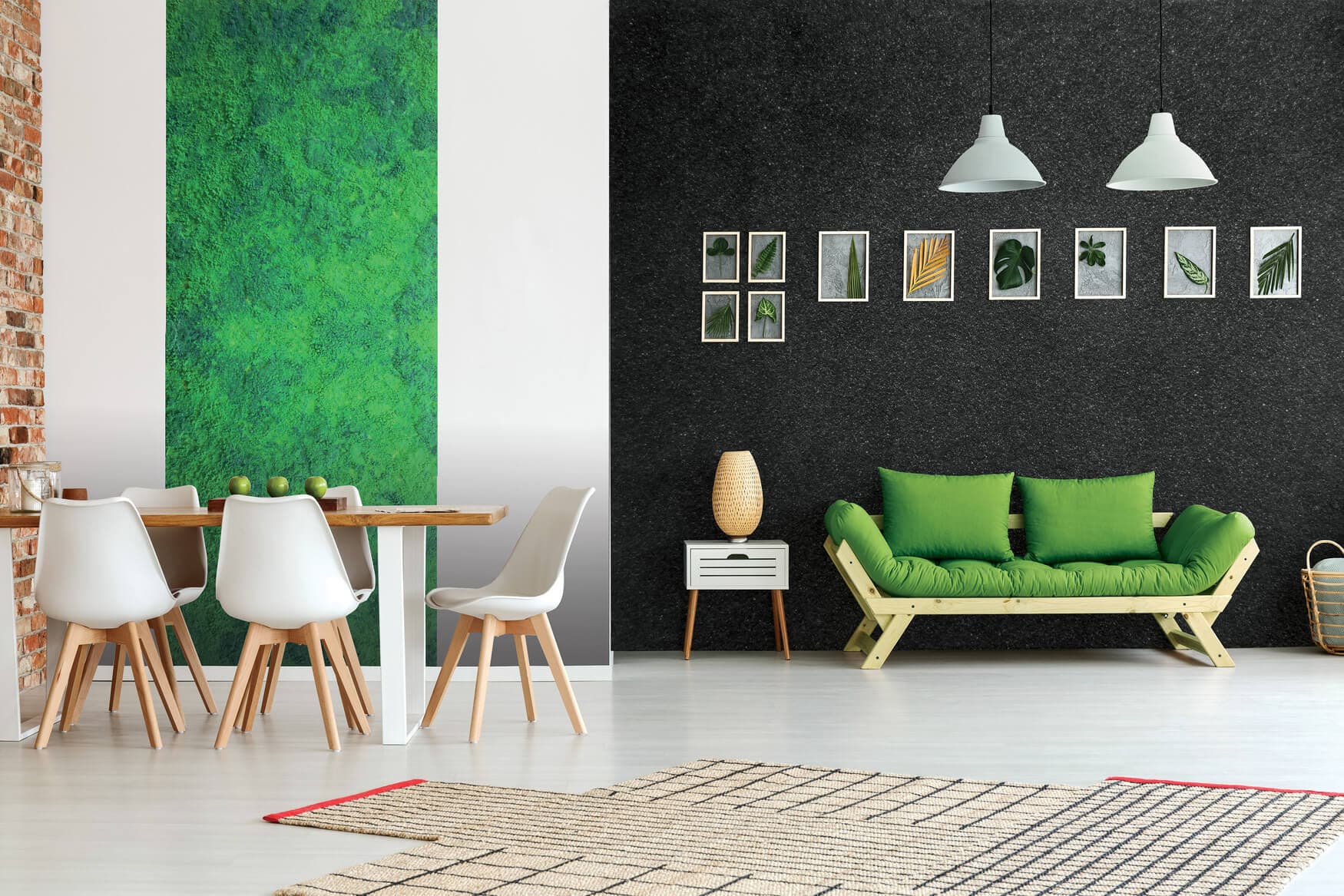 Perete finisat cu Mușchi Decorativ — efect decorativ Fox Dekorator