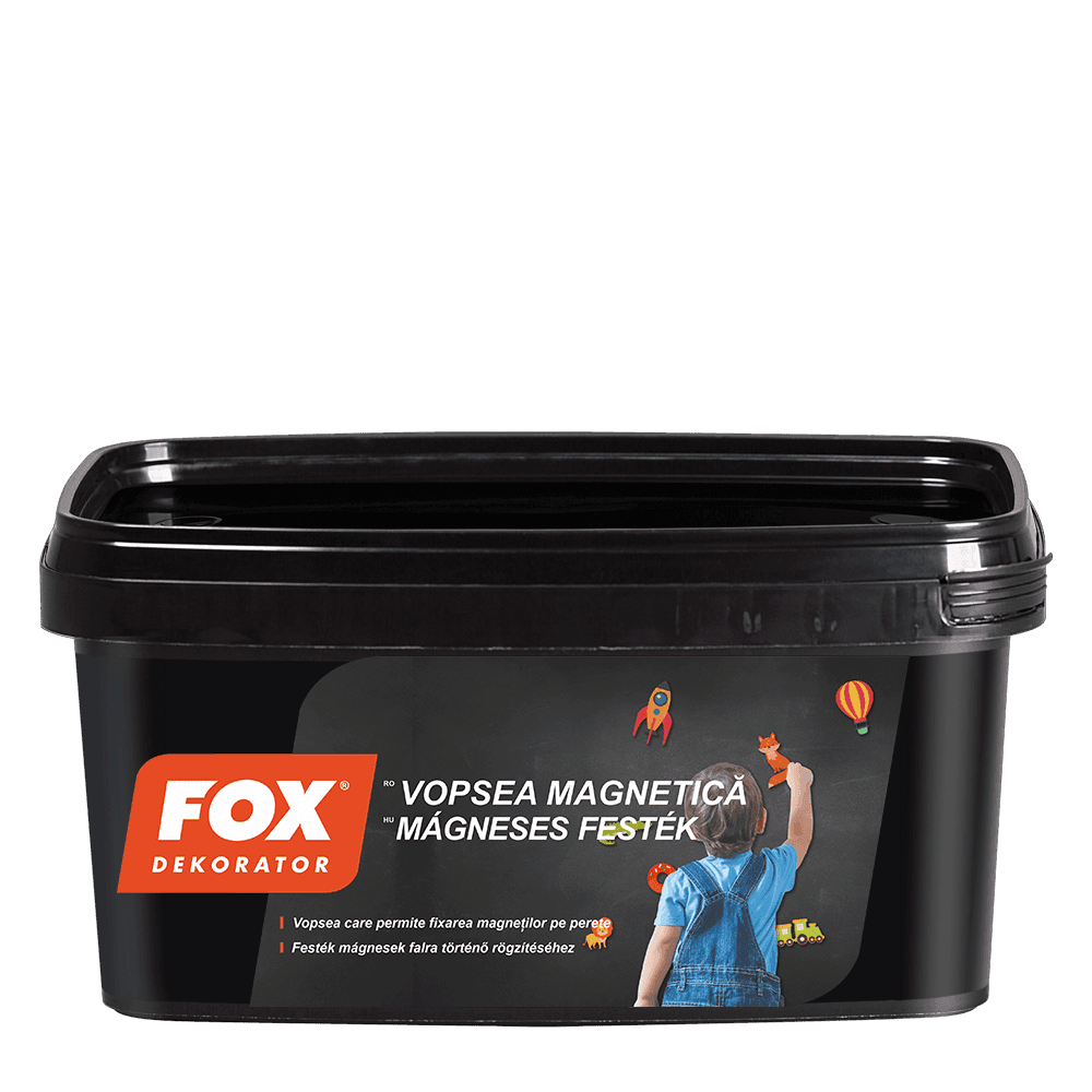 Ambalajul produsului Vopsea Magnetică — Fox Dekorator