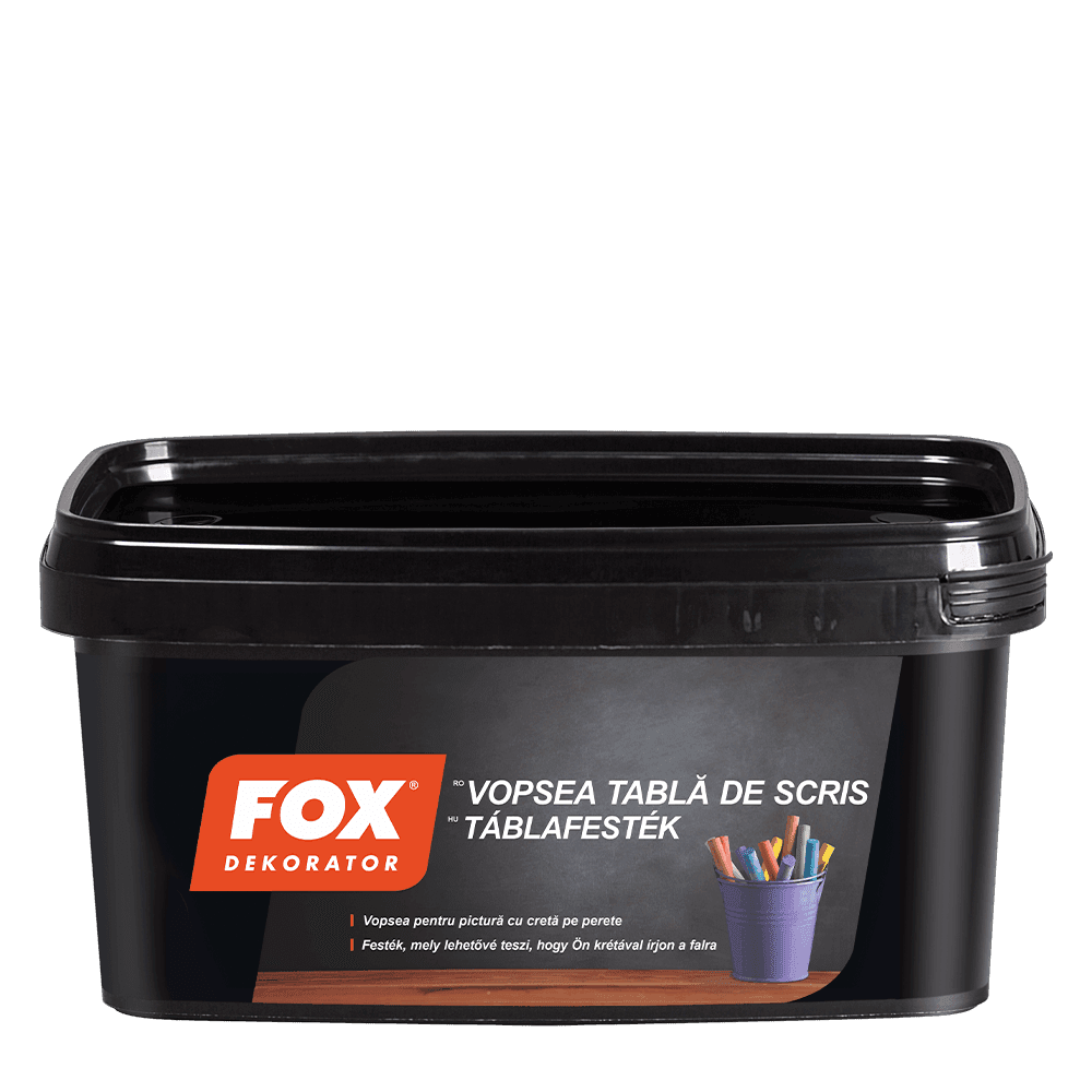 Ambalajul produsului Vopsea Tablă de Scris — Fox Dekorator